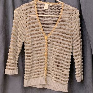 Vila Milano Loose Knit Metallic Cardigan